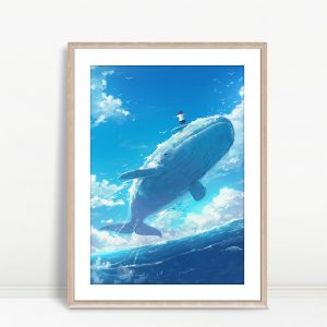 Boy Surfing On Giant Whale
