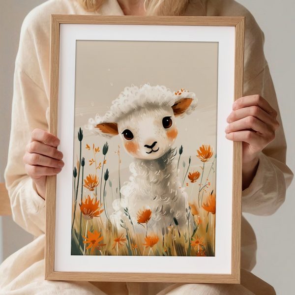 Sweet Lamb In Wildflower Meadow - Image 2