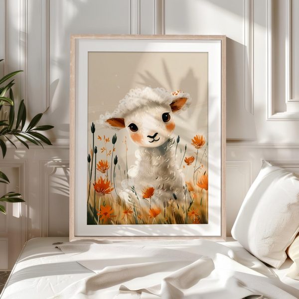 Sweet Lamb In Wildflower Meadow - Image 5