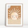 Sleepy Sun Smiling Nursery Art