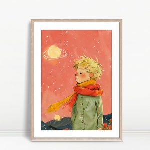 Boy In Scarf With Orange Sky