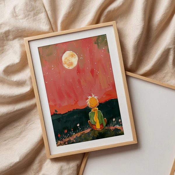 Stargazing Boy On Meadow Patch - Image 3