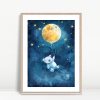 Bear Floating To The Moon