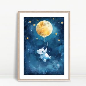 Bear Floating To The Moon