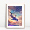 Girl Riding Whale Fantasy Art