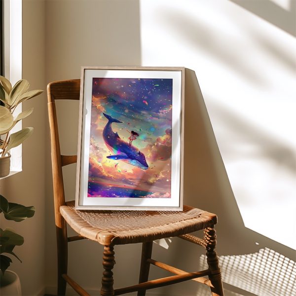 Girl Riding Whale Fantasy Art - Image 4