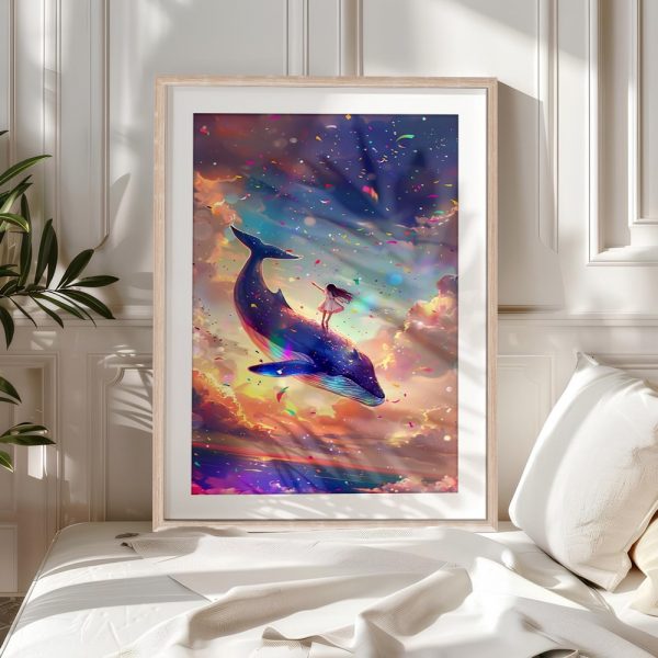 Girl Riding Whale Fantasy Art - Image 5