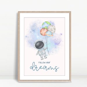 Astronaut With Planet Balloons