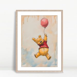 Pooh Bear Floating With Balloon