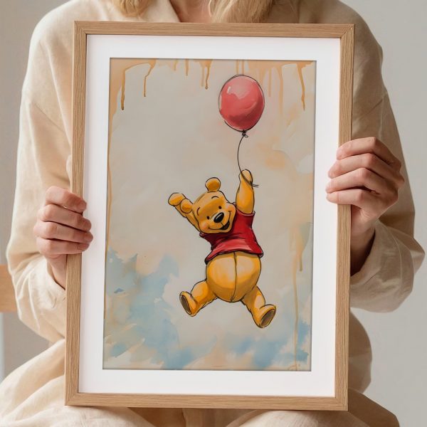Pooh Bear Floating With Balloon - Image 2