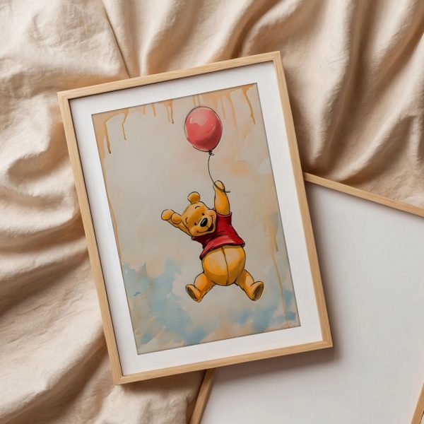 Pooh Bear Floating With Balloon - Image 3