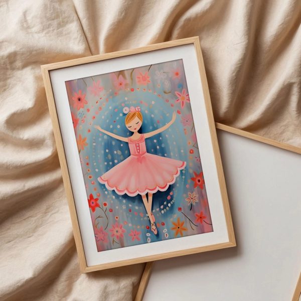 Pink Ballerina Surrounded By Flowers - Image 3