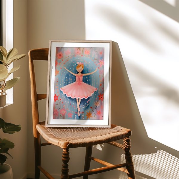 Pink Ballerina Surrounded By Flowers - Image 4