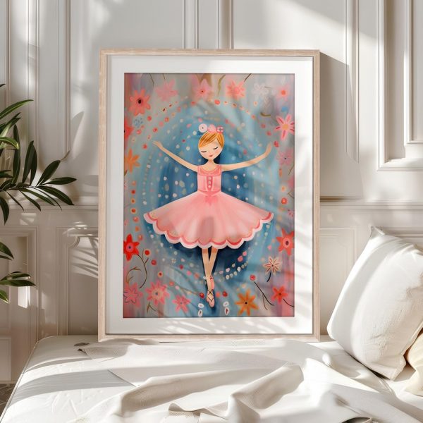 Pink Ballerina Surrounded By Flowers - Image 5
