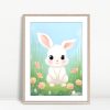 Sweet Bunny In Pastel Blossom Garden
