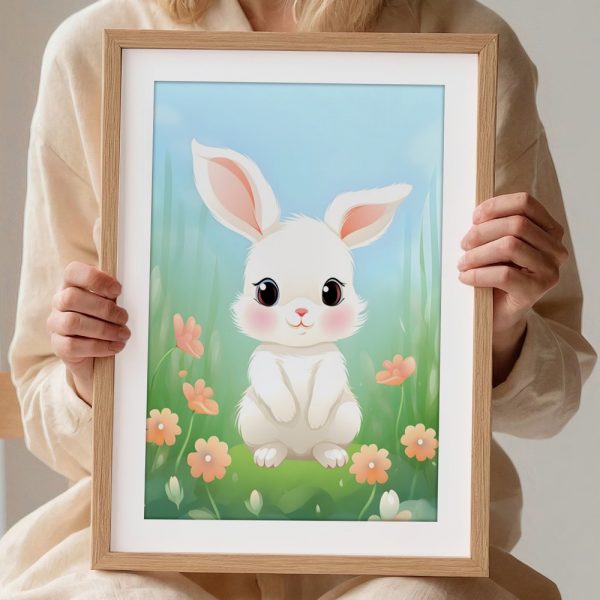 Sweet Bunny In Pastel Blossom Garden - Image 2