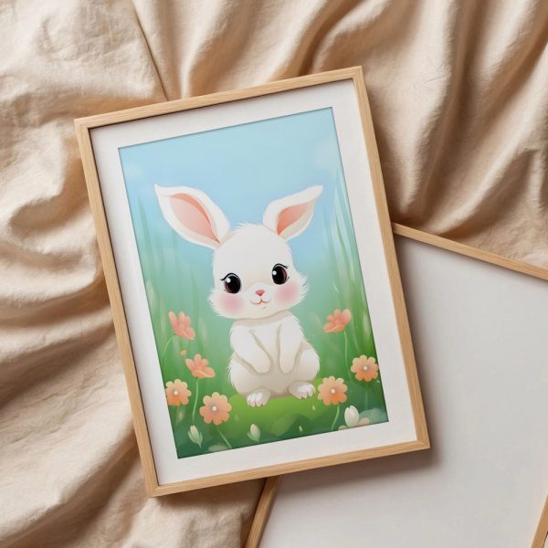 Sweet Bunny In Pastel Blossom Garden - Image 3