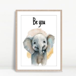 Be You Elephant Watercolor Art