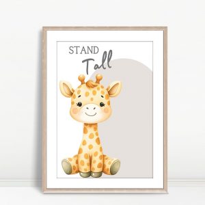 Stand Tall Cute Giraffe Art