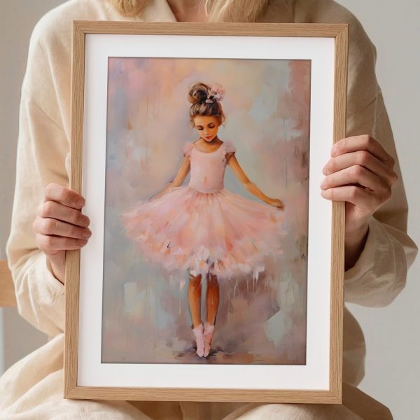 Pink Tulle Ballerina Art Print - Image 2