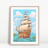 Adventure Sailing Ship Illustration