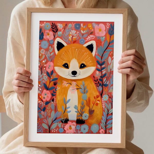 Floral Fox In Pink Garden - Image 2