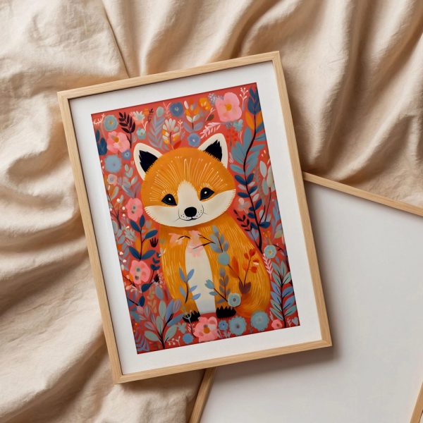 Floral Fox In Pink Garden - Image 3