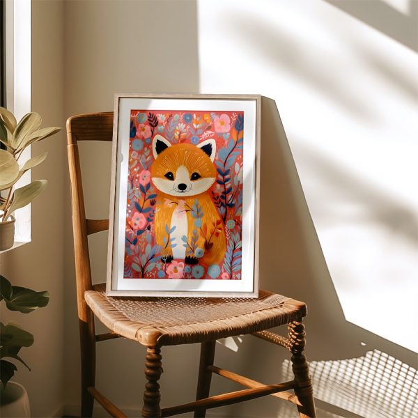 Floral Fox In Pink Garden - Image 4