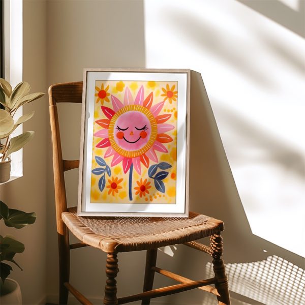 Smiling Sunflower Cheerful Kids Art - Image 4
