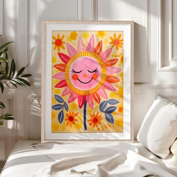 Smiling Sunflower Cheerful Kids Art - Image 5