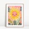 Sunny Face Surrounded By Blossoms Art