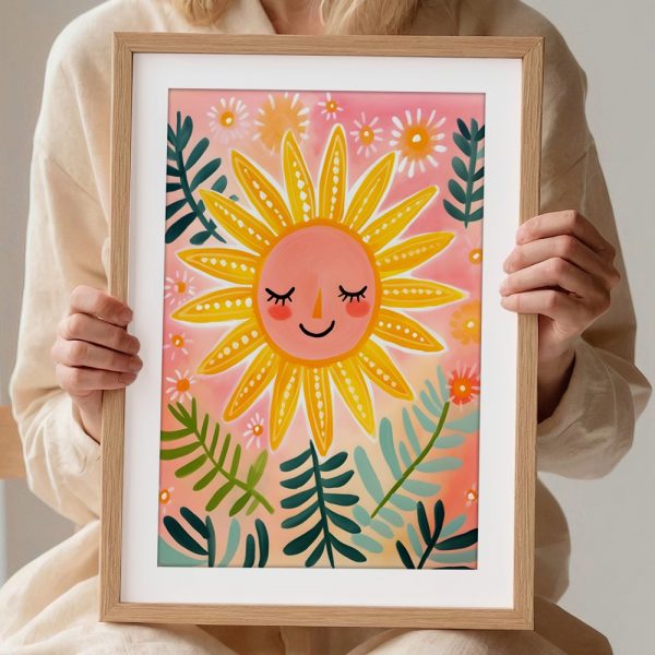Sunny Face Surrounded By Blossoms Art - Image 2