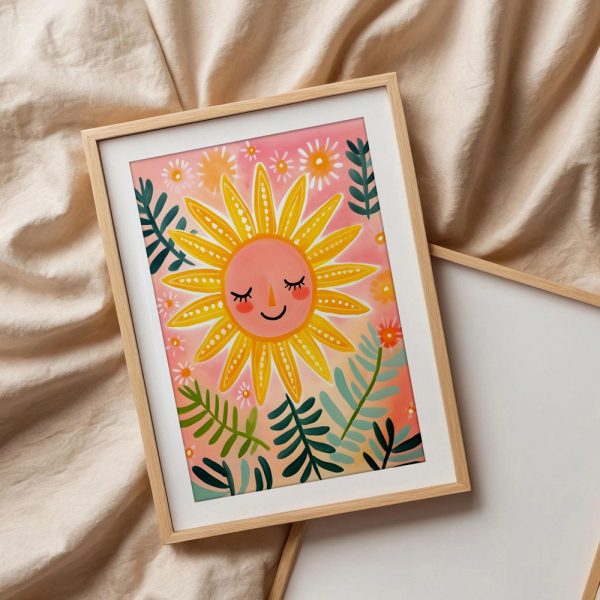 Sunny Face Surrounded By Blossoms Art - Image 3
