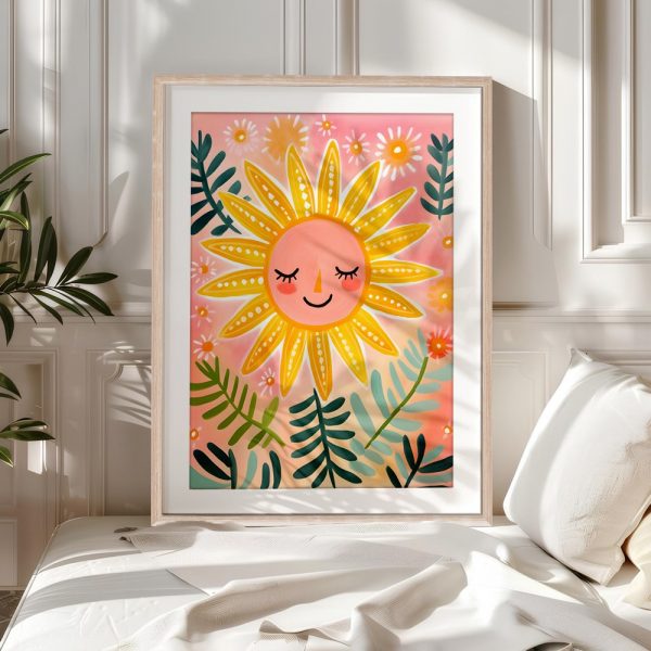 Sunny Face Surrounded By Blossoms Art - Image 5