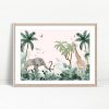 Safari Animals In Jungle Pastels