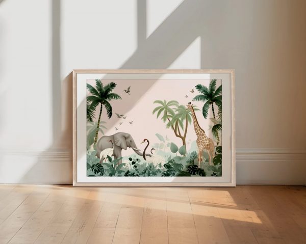 Safari Animals In Jungle Pastels - Image 2
