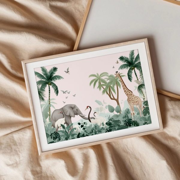 Safari Animals In Jungle Pastels - Image 3