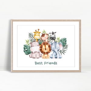 Cute Jungle Animals Best Friends