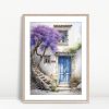 Lavender Tree By Blue Doorway