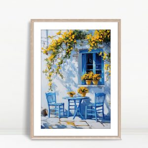 Mediterranean Courtyard With Yellow Blossoms