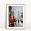 Red Telephone Booth In Snowy London