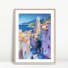 Coastal Village With Bell Tower