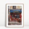 Parisian Cafe With Blue Awning