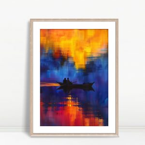 Colorful Reflections Silhouette Boat Ride