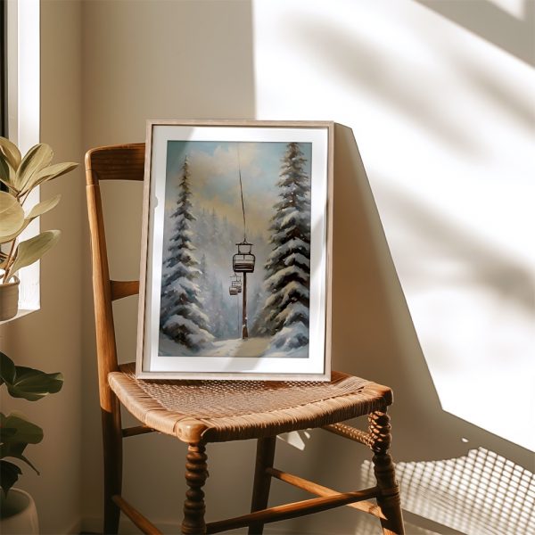 Snowy Pine Forest With Ski Lift - Image 4
