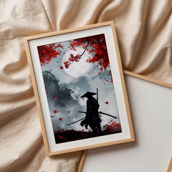 Samurai Under Red Maple Moonlight - Image 3