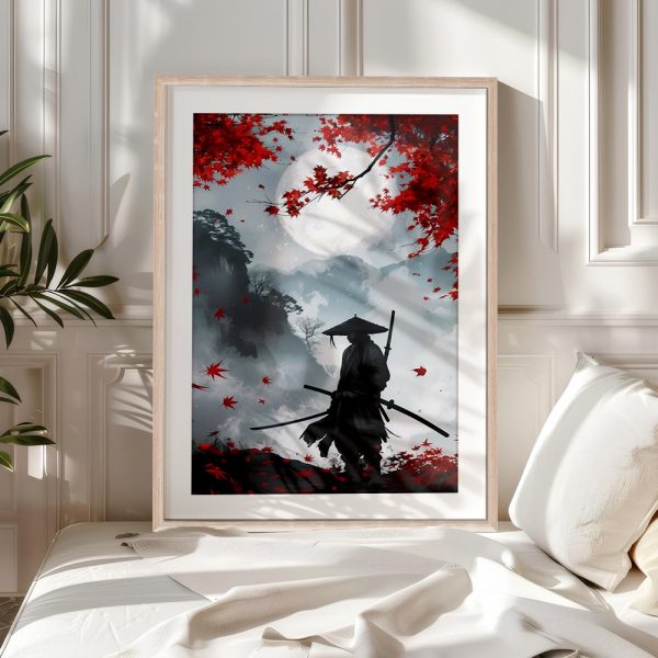 Samurai Under Red Maple Moonlight - Image 5