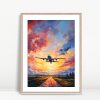 Runway Sunset Vibrant Departure