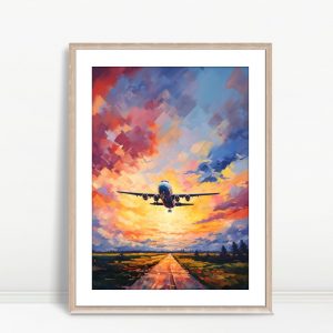 Runway Sunset Vibrant Departure