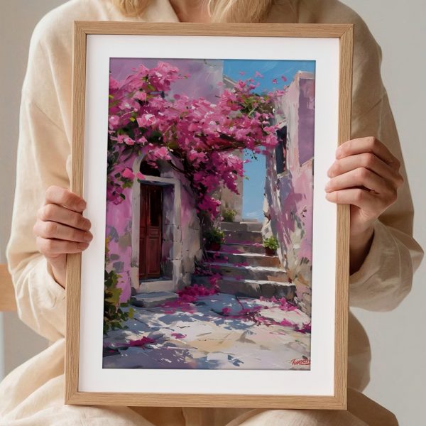 Pink Bougainvillea Courtyard Reflections - Image 2
